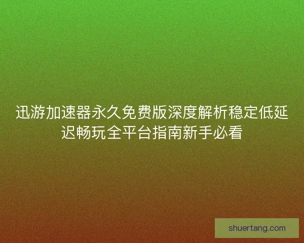 迅游加速器永久免费版深度解析稳定低延迟畅玩全平台指南新手必看