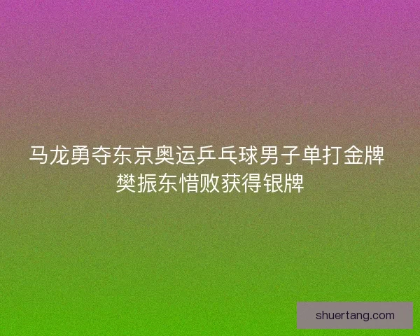 马龙勇夺东京奥运乒乓球男子单打金牌 樊振东惜败获得银牌