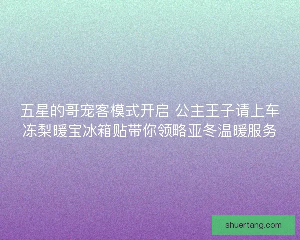 五星的哥宠客模式开启 公主王子请上车冻梨暖宝冰箱贴带你领略亚冬温暖服务 五星的哥宠客模式开启 公主王子请上车冻梨暖宝冰箱贴带你领略亚冬温暖服务
