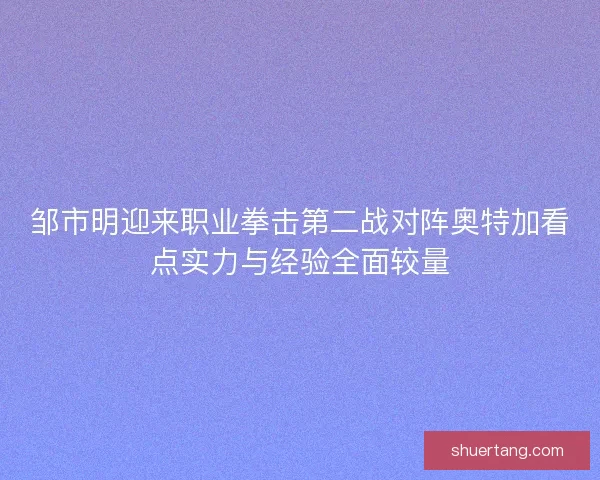 邹市明迎来职业拳击第二战对阵奥特加看点实力与经验全面较量 邹市明迎来职业拳击第二战对阵奥特加看点实力与经验全面较量