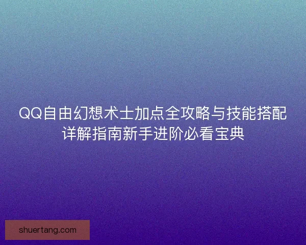 QQ自由幻想术士加点全攻略与技能搭配详解指南新手进阶必看宝典